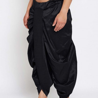 Men Black Solid Dhoti Pants